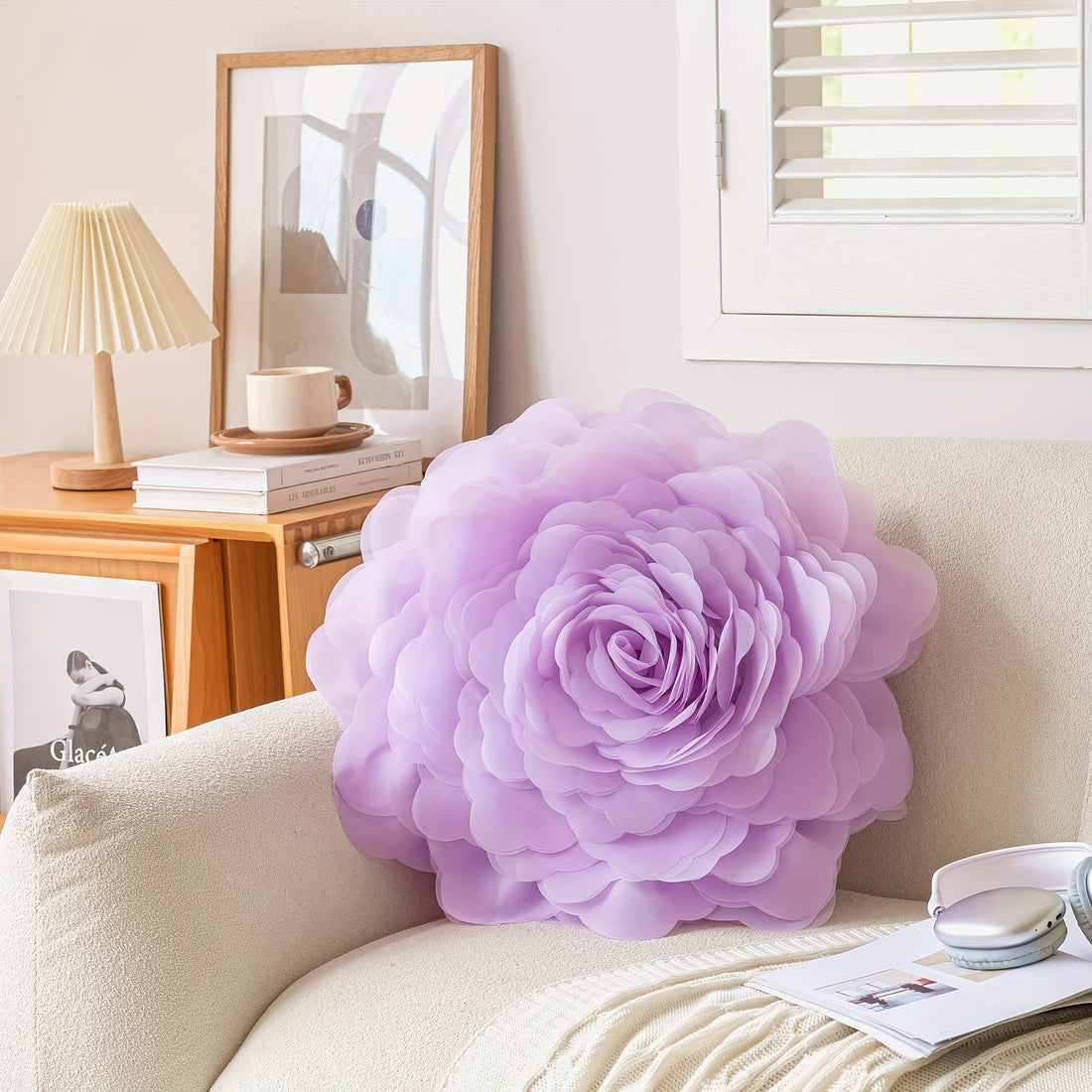 Colorful Flower Pillow Case Hand-Work Pillowcase /  Pillow Pretty Home Decoration Suitable for Beds and Sofas